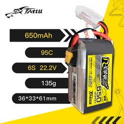 TATTU Batería LiPo R-LINE 95C 650mAh 6S Drone FPV