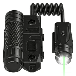 Linterna táctica para rifle con mira láser verde y Picatinny