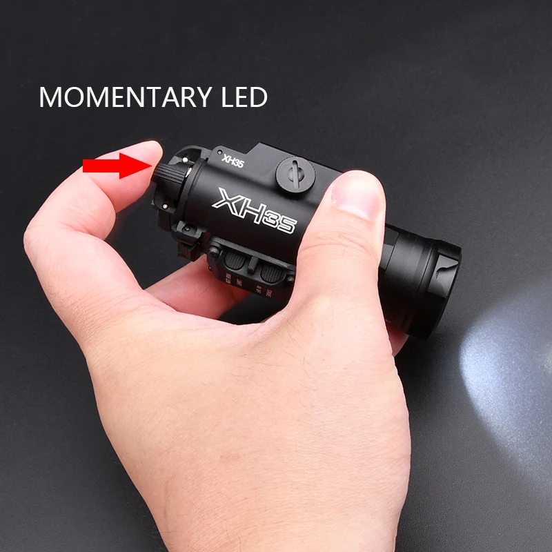 Surefire-linterna táctica Xh35 para caza, pistola de Metal Airsoft, arma estroboscópica LED para exteriores, luz de explorador, 20m - imagen 5