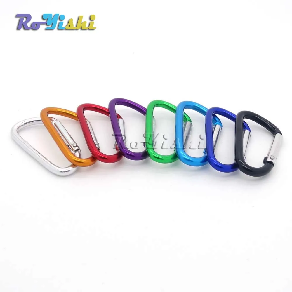Mosquetón de aluminio para actividades al aire libre, llavero de gancho a presión para Paracord, senderismo, Camping, 8 colores, 100 unids/paquete - imagen 4