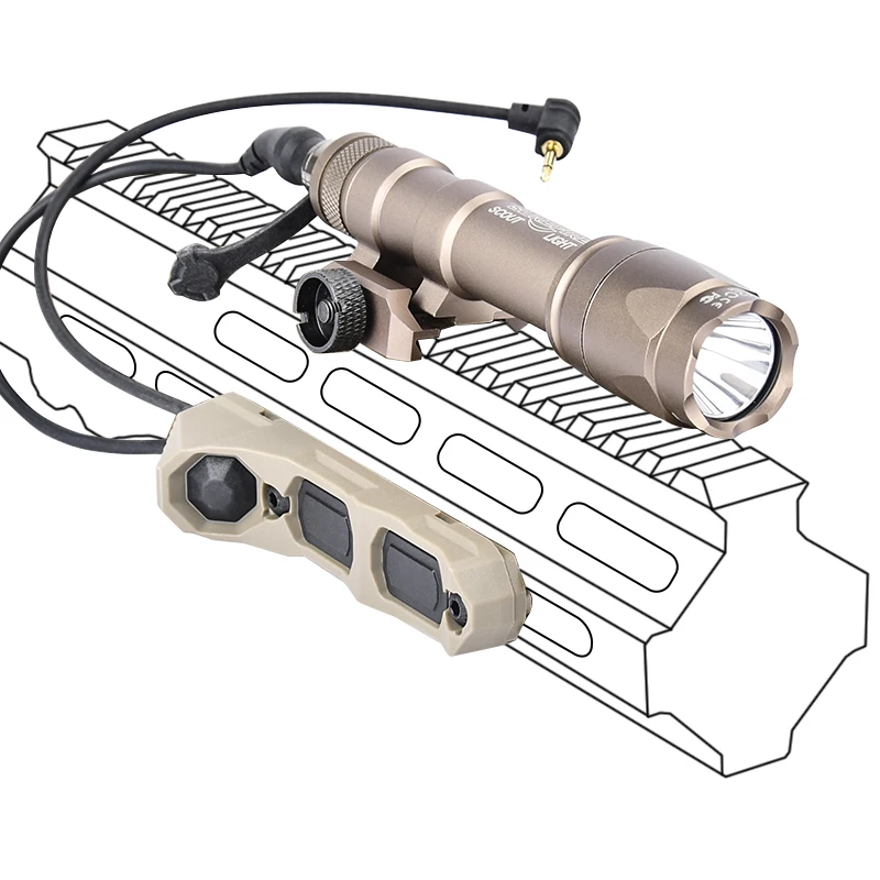 WADSN SF M300A M600C linterna de caza tactica AXON mando a distancia con cable de doble función interruptor de presión Airsoft accesorio Scout - imagen 4