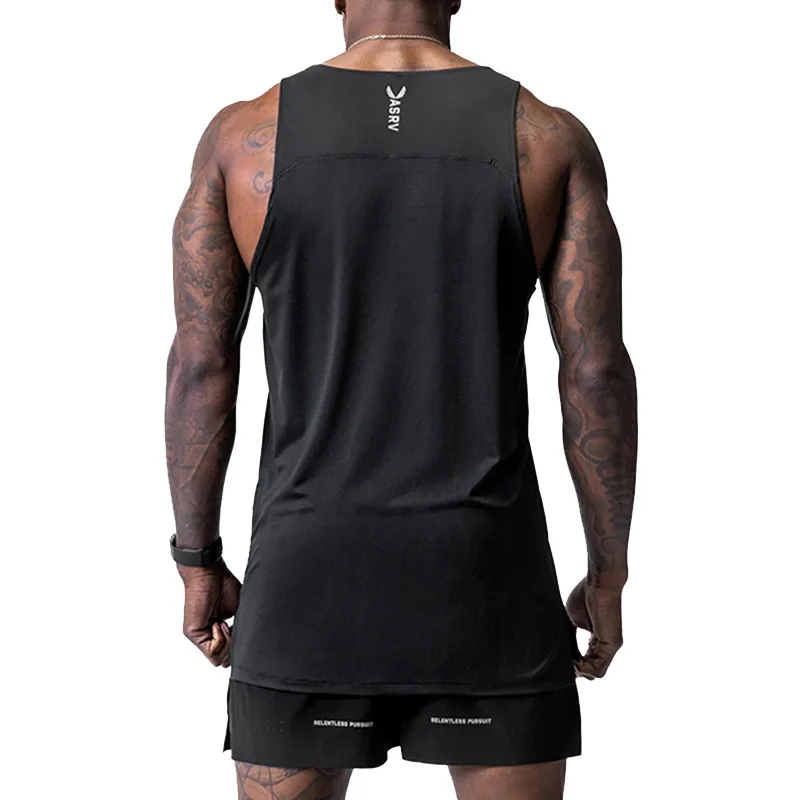 Camiseta deportiva sin mangas de secado rápido para hombre, transpirable, cuello redondo, entrenamiento de Fitness, Top cómodo, Debardeur Hommes - imagen 3