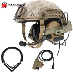 TS TAC-SKY COMTA II Casco ARC Rail Soporte Versión con adaptador KENWOOD PTT Compatible con Baofeng UV5R, UV82 Walkie-Talkie
