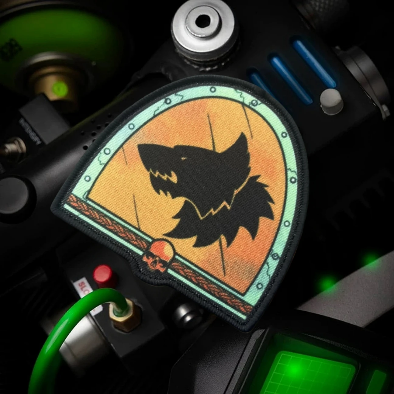 Parches impresos con insignia de moral divertida "Space Wolf", para ropa, brazalete militar táctico, gancho y bucle, accesorios para mochila, pegatinas