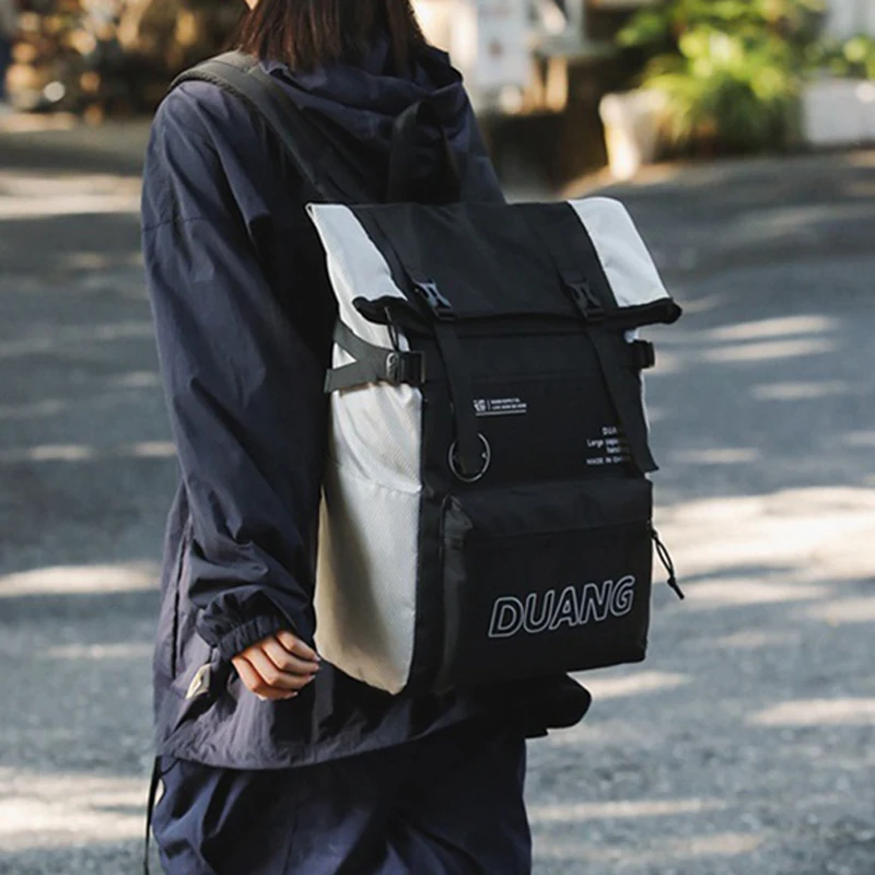 Mochila de gran capacidad a la moda, mochila para viajes al aire libre, Camping, bolsa de senderismo de gran capacidad, senderismo informal Unisex de nailon para estudiantes - imagen 3