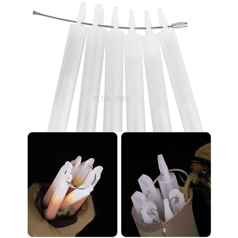 Bolsa para barras luminosas, soportes tácticos para Chemlight, 6 paquetes, bolsas de almacenamiento para barras luminosas, aventura al aire libre, caza, pesca, equipo Airsoft - imagen 5