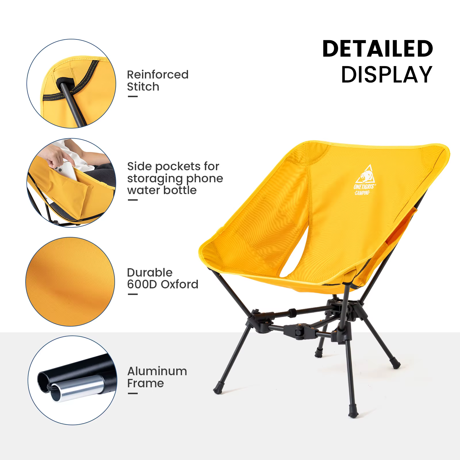 OneTigris Tigerblade Silla plegable ultraligera para camping y pesca - imagen 4