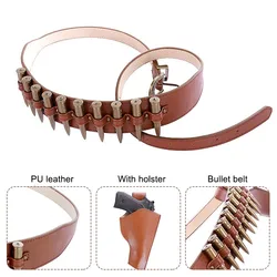Cinturón vaquero PU con funda para pistola de juguete – Halloween