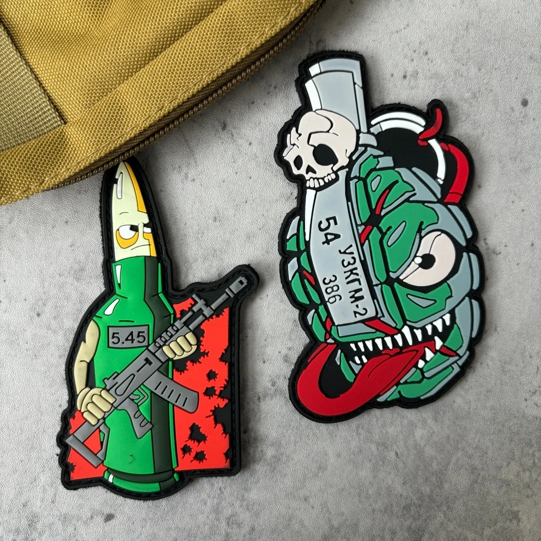 Parche táctico de soldado Bulle, parche de gancho y bucle de PVC con águila guardián, brazalete de calavera, insignia de moral del ejército militar, pegatinas para mochila - imagen 2