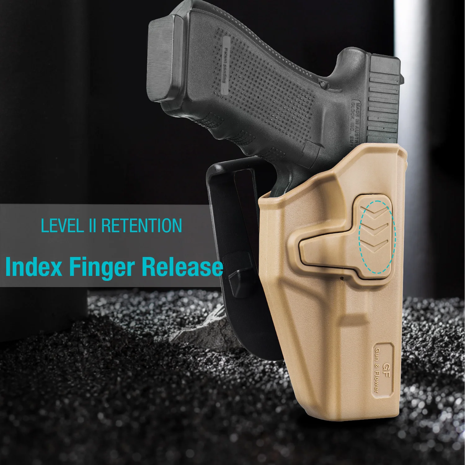 Funda para G17, compatible con OWB G17/19/31/32(Gen1-5), G22/23 (Gen 1-4), G19x/45, funda de transporte abierta para cintura exterior, Nivel I - imagen 2