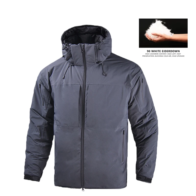 Chaquetas de invierno para hombre, chaqueta táctica Softair de plumón de pato blanco, ropa para hombre, ropa térmica cálida a prueba de viento para senderismo, plumón grueso - imagen 3