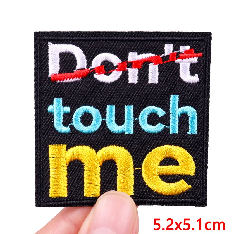 Parche Don't Touch Me con letras de dibujos animados/lema bordado, parches para planchar para ropa, parches termoadhesivos para ropa DIY - imagen 4