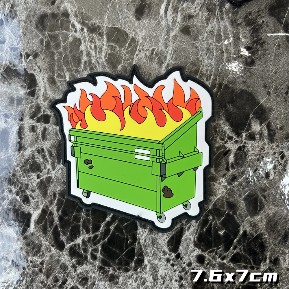 Parches de insignia de moral de PVC, brazalete táctico, mochila militar, Basurero del ejército, protección contra incendios, pegatina de gancho y bucle - imagen 3