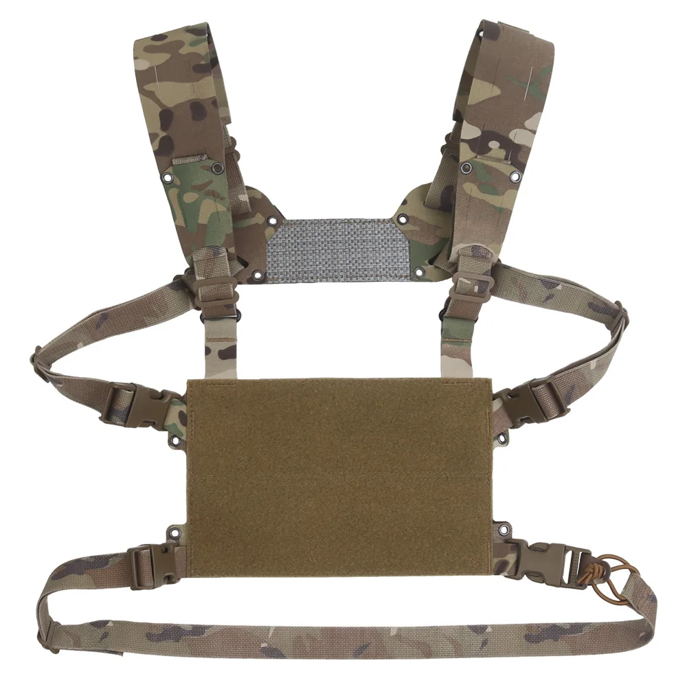 Chaleco táctico de plataforma de pecho estilo Ferro MOLLE V2 Mini tipo H, portador de placa de entrenamiento de asalto ligero, aletas delanteras, equipo adaptable - imagen 3