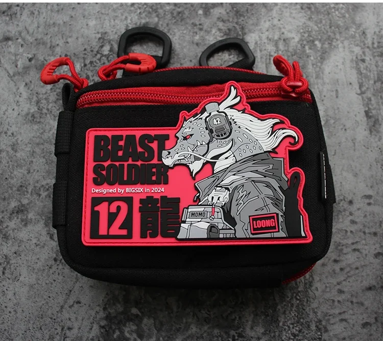 Parches de PVC con gancho y bucle para mochila, insignia de moral táctica, pegatina de decoración creativa, bestia, Guerrero, zodiaco, 12, dragón - imagen 5
