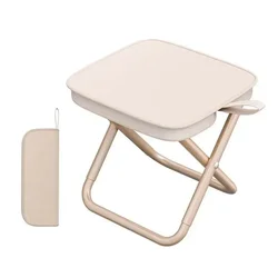 Taburete plegable cuadrado de hierro ajustable para camping y pesca