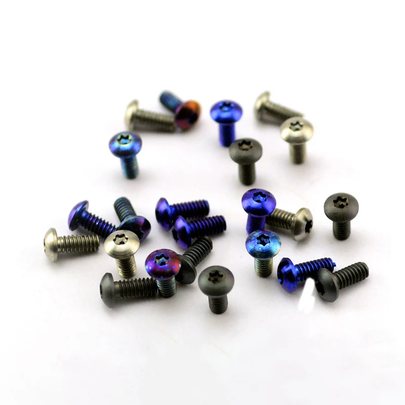 12 unids/lote 6 colores 6 tamaños cuchillo titanio 2-56 tornillo de rosca T6 cabeza de botón Torx para Spyderco Benchmade Emerson ZT Clip trasero clavo - imagen 3