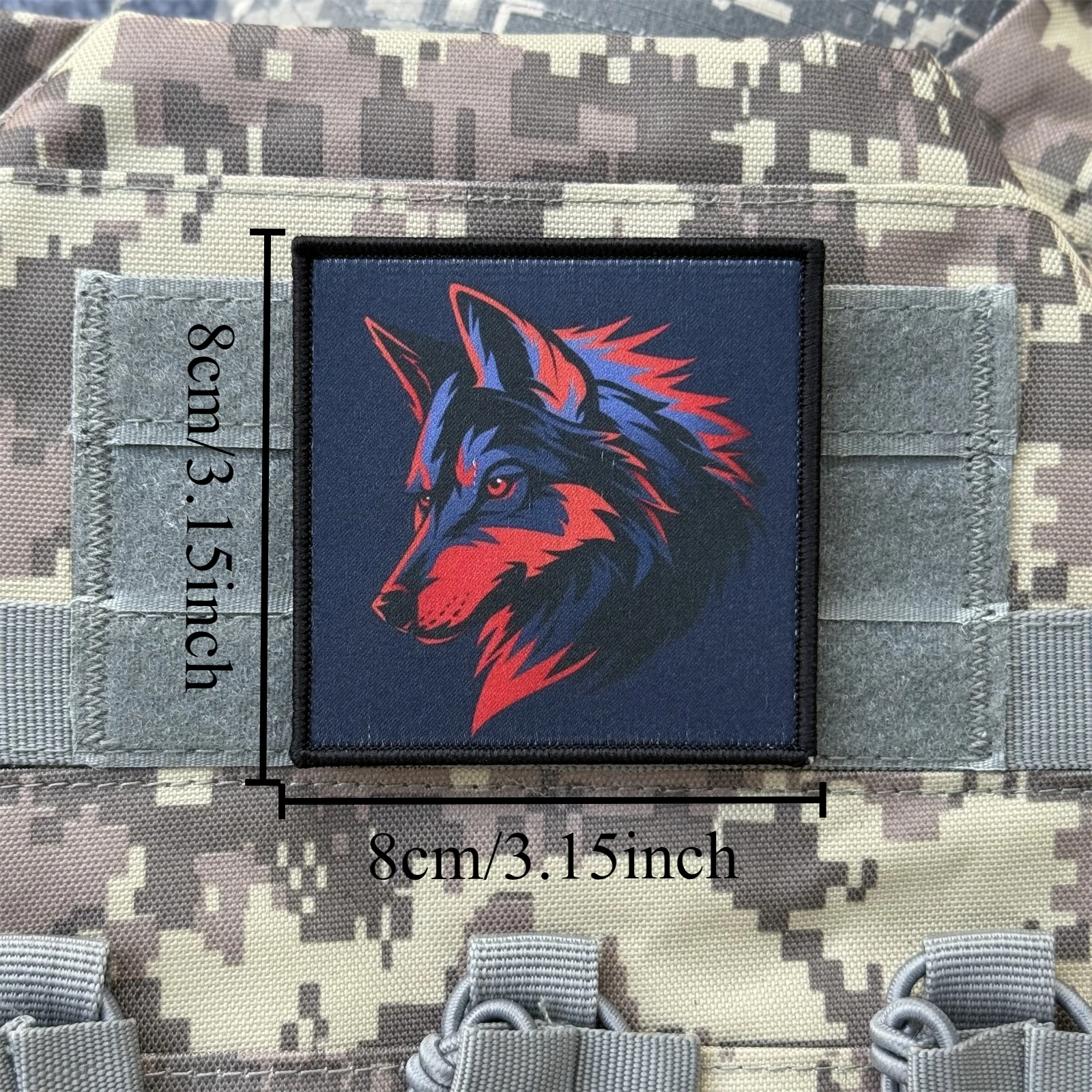 Parche de lobo táctico, insignia de moral impresa, apliques, parches militares de gancho y bucle para ropa, pegatinas para mochila al aire libre - imagen 2