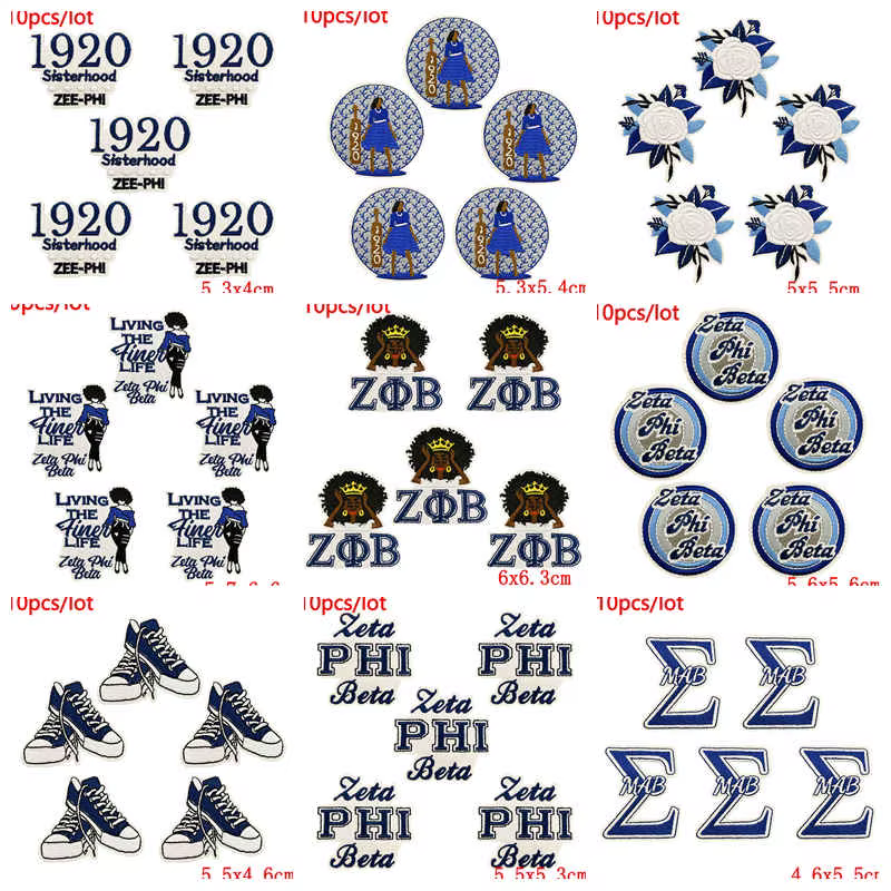 Parche bordado termoadhesivo Zeta Phi Beta – Insignia fraternidad - imagen 3