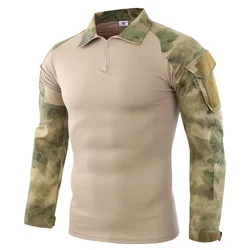 Camiseta táctica hombre manga larga camuflaje transpirable senderismo
