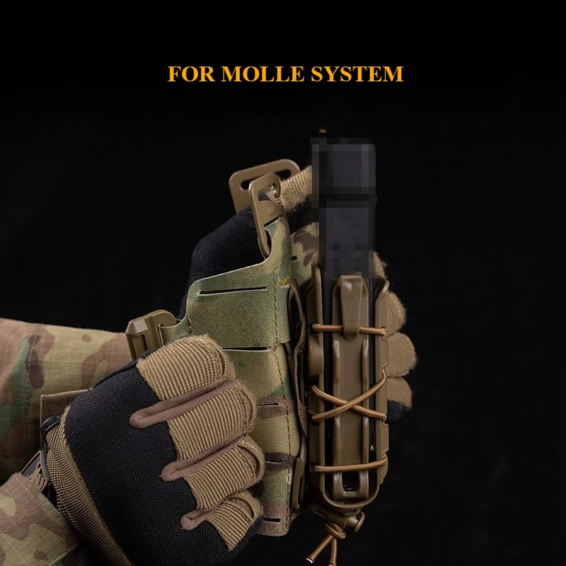 Bolsa para revistas de 9mm, cordón elástico ajustable para exteriores, funda para revistas Molle de caza y tiro de expansión de 9mm/45acp - imagen 4