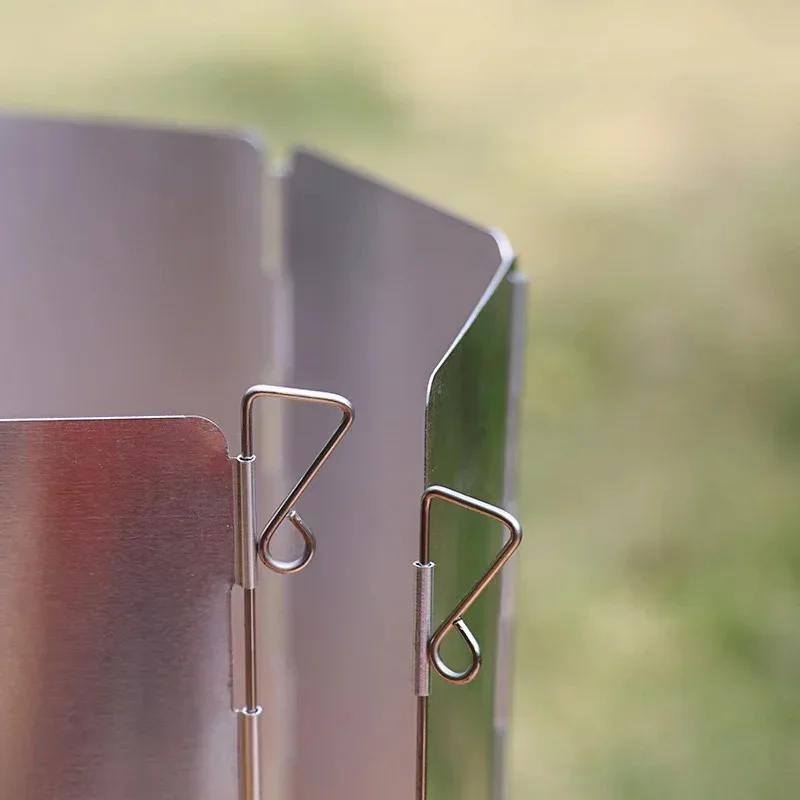 Estufa de tarjeta al aire libre, tablero a prueba de viento, cubierta a prueba de viento para estufa, deflector para picnic y camping, aleación de aluminio ultraligera, fácil de plegar - imagen 3