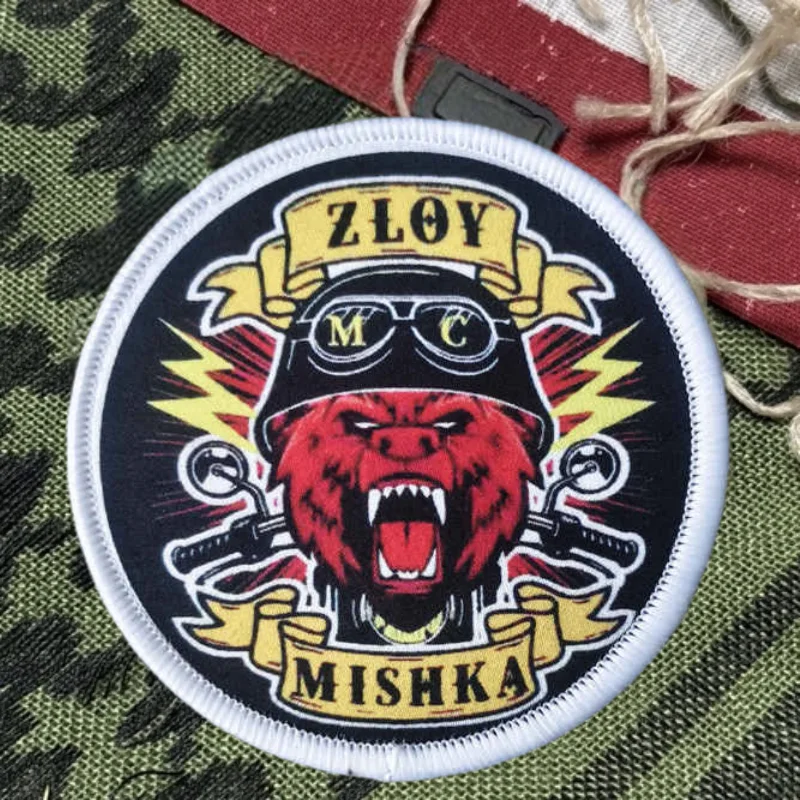 Parche con estampado de oso Chevron, chaleco táctico, sombreros con gancho y bucle, insignia de moral, mochila, pegatinas decorativas, parches para brazalete para ropa - imagen 2