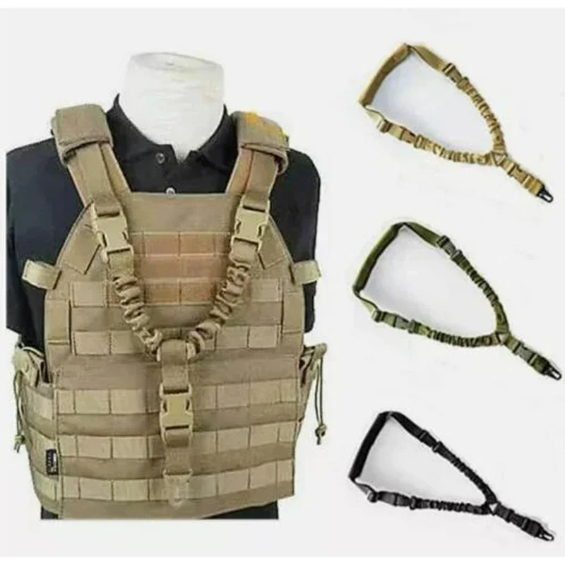 Arnés táctico de un solo punto para exteriores, cuerda para pistola táctica CS, cuerda de seguridad Diagonal, cinturón de camuflaje táctico para hombres y mujeres, 1 ud.