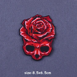 Parche bordado punk rosa y roja termoadhesivo para ropa táctica