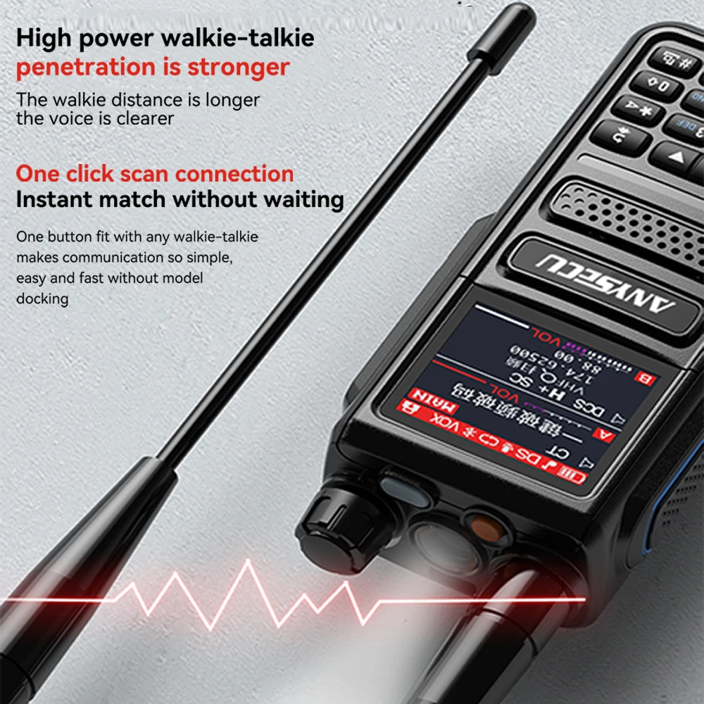 Anysec- walkie-talkie marino de policía, Radio de dos vías Amateur de 10W, banda aérea de 256 canales, banda completa, escáner de 108-520MHz - imagen 4