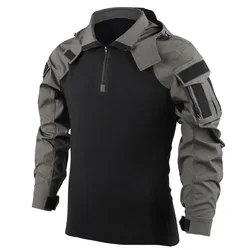 Camisa táctica camuflaje con capucha – Algodón para hombre