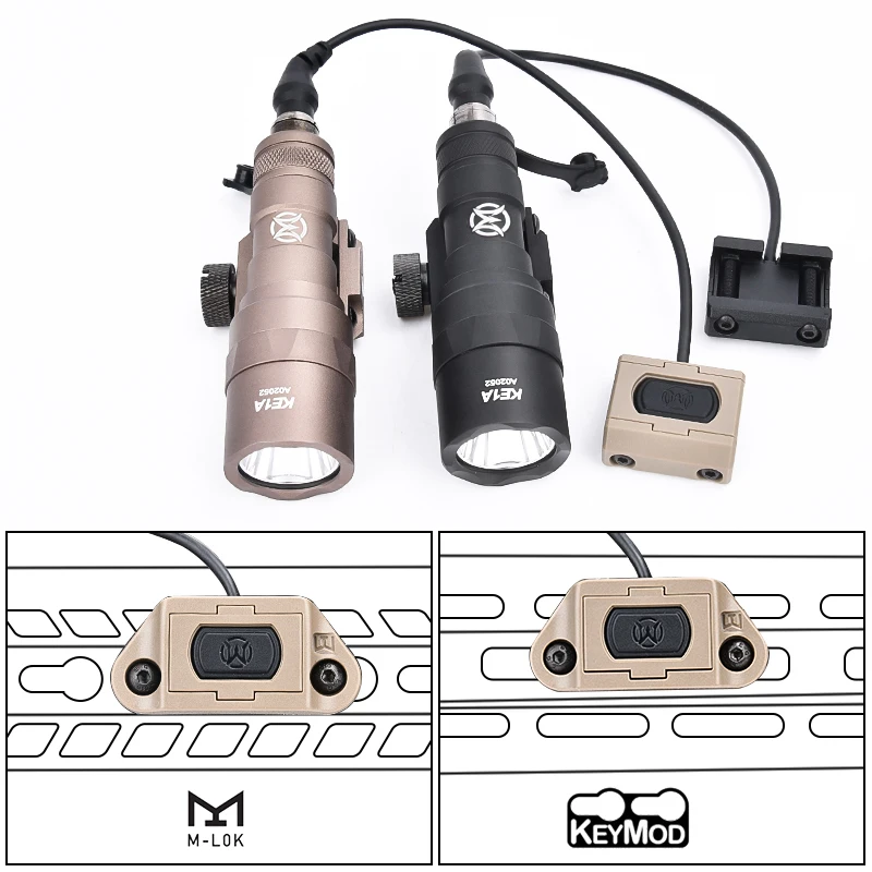 Minilinterna táctica M300C para arma de caza, luz de explorador con interruptor de presión ModButton, compatible con Mlok Keymod, PicatinnyRail de 20mm - imagen 5