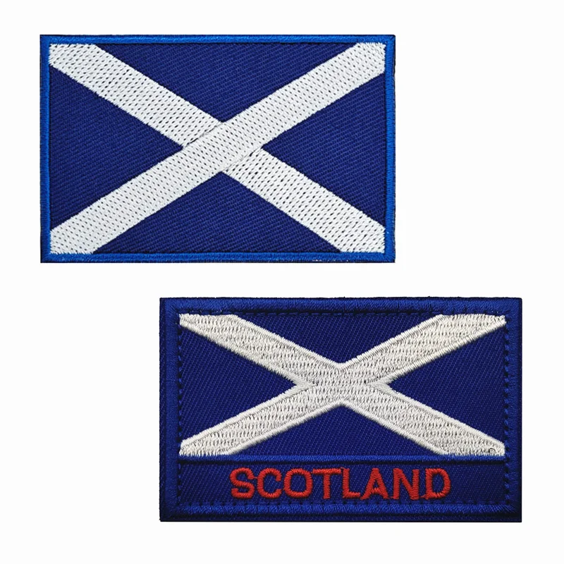 5x8cm1PC bandera escocesa parches de Escocia brazalete parche bordado gancho y bucle insignia bordada raya militar - imagen 2