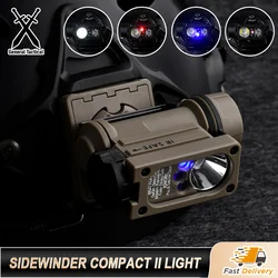 WADSN Sidewinder Compact II Manos libres Luz Blanco IR Rojo Azul LED Funda de nailon de alto impacto Casco giratorio 360 Montado en la cabeza