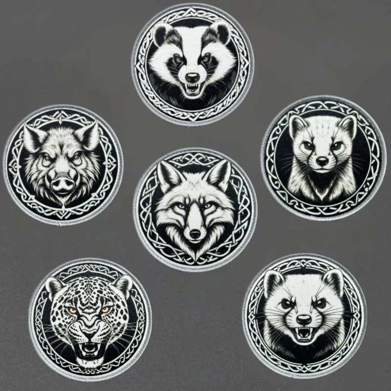 Parche estampado de colección de animales de dibujos animados, insignia de moral táctica con gancho y bucle, pegatinas decorativas para mochila, parches para brazalete para ropa - imagen 2