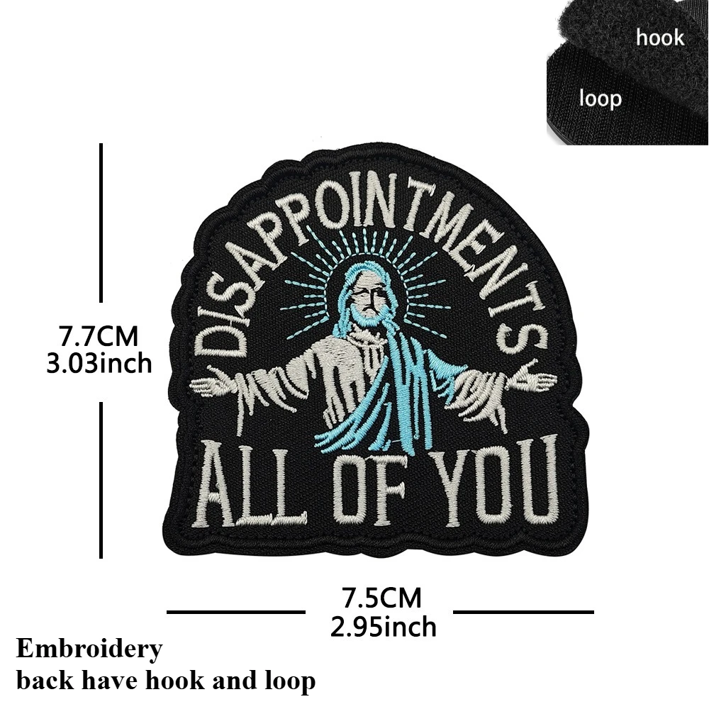 Parches bordados con refranes divertidos de Jesús para ropa, apliques de letras DIY, parches para ropa, gancho y bucle para pegatinas de ropa - imagen 3