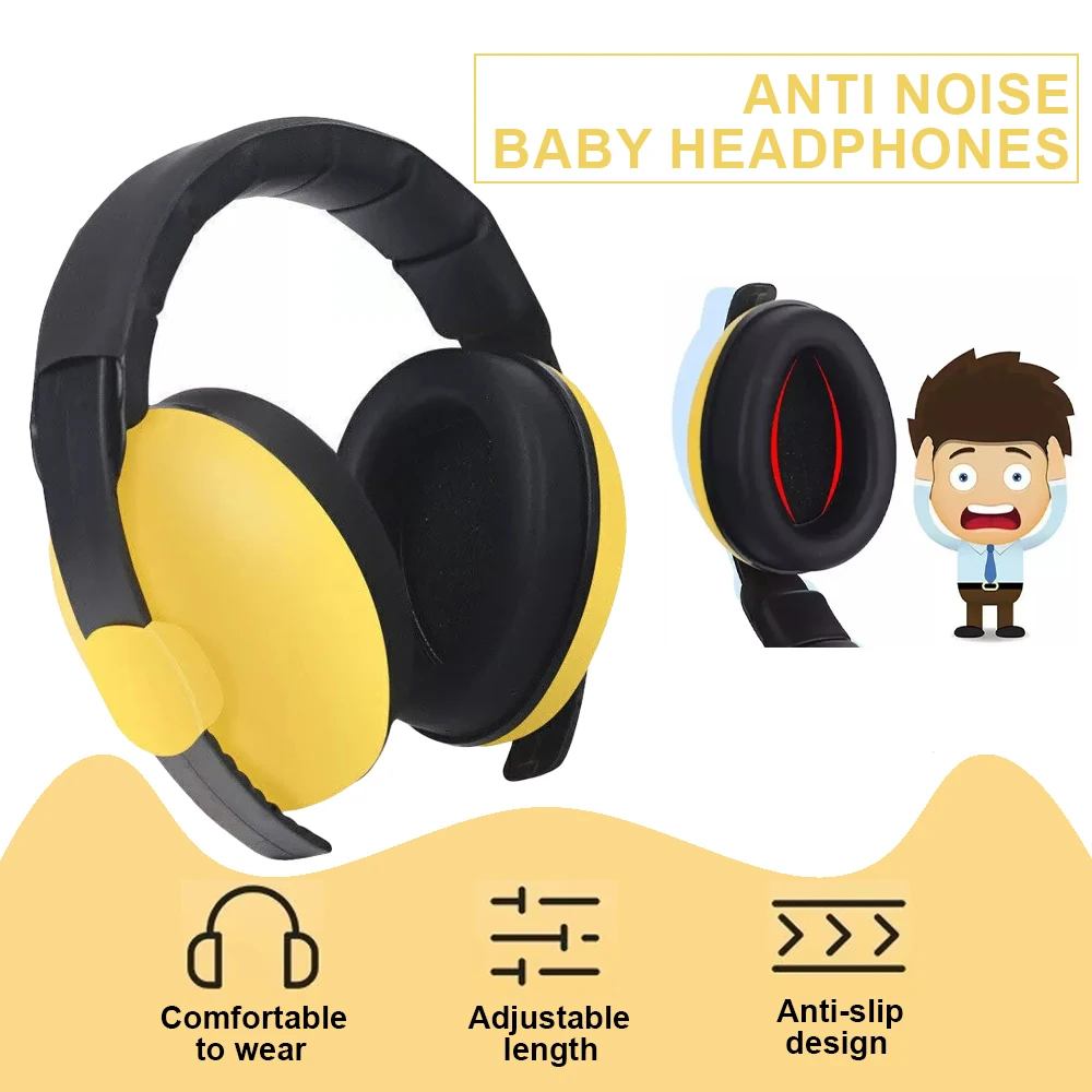 Auriculares con reducción de ruido para bebés, orejeras para niños con cancelación fuerte, seguridad auditiva para niños de hasta 0 a 3 años