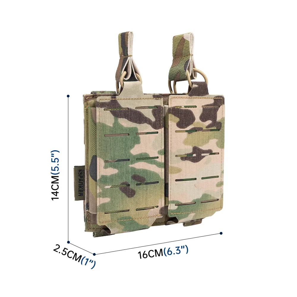 Bolsa táctica Molle, bolsa doble para revistas, bolsas magnéticas de doble capa, soporte Universal para cartuchos para M4 M14 M16 AK AR - imagen 2