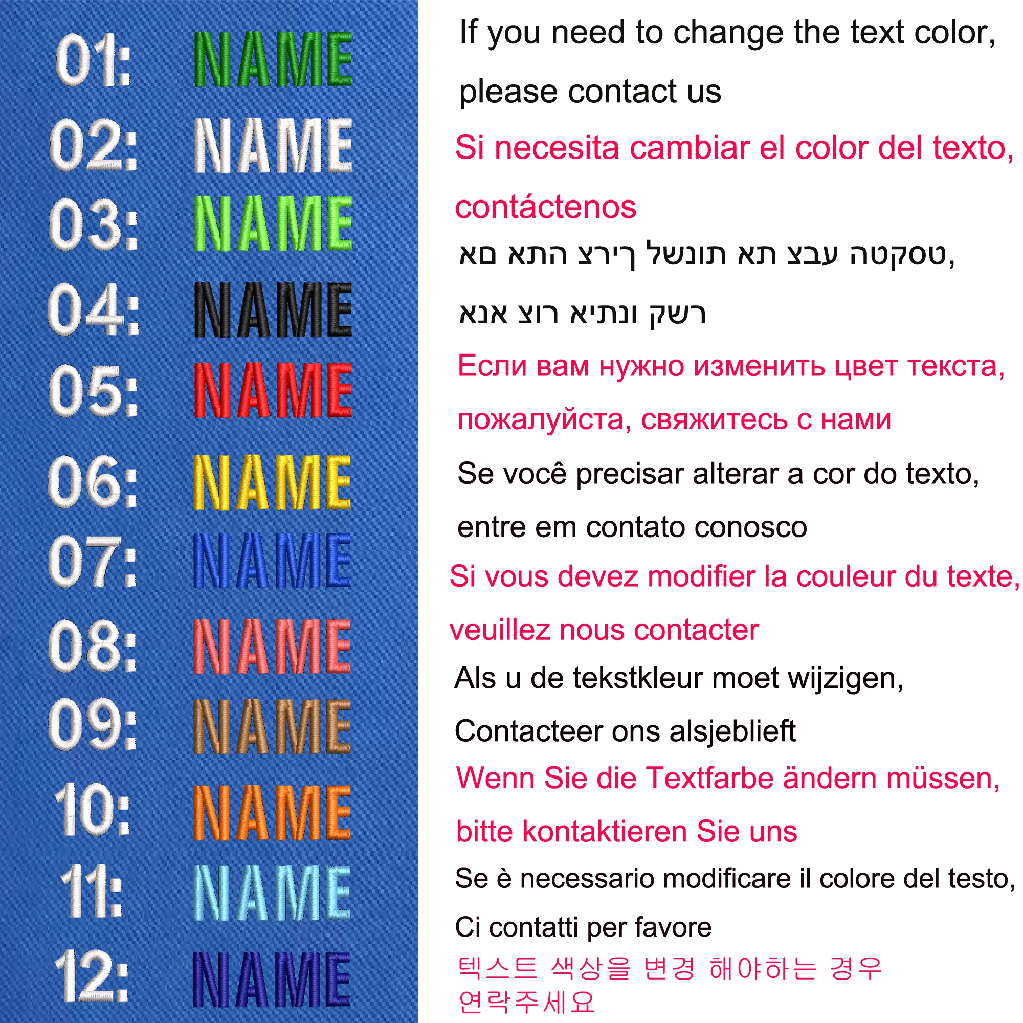 Parche personalizado con nombre y número, etiquetas de insignia a rayas, brazalete de chevrons, bucle de hierro o gancho bordado azul, 1 ud. - imagen 2