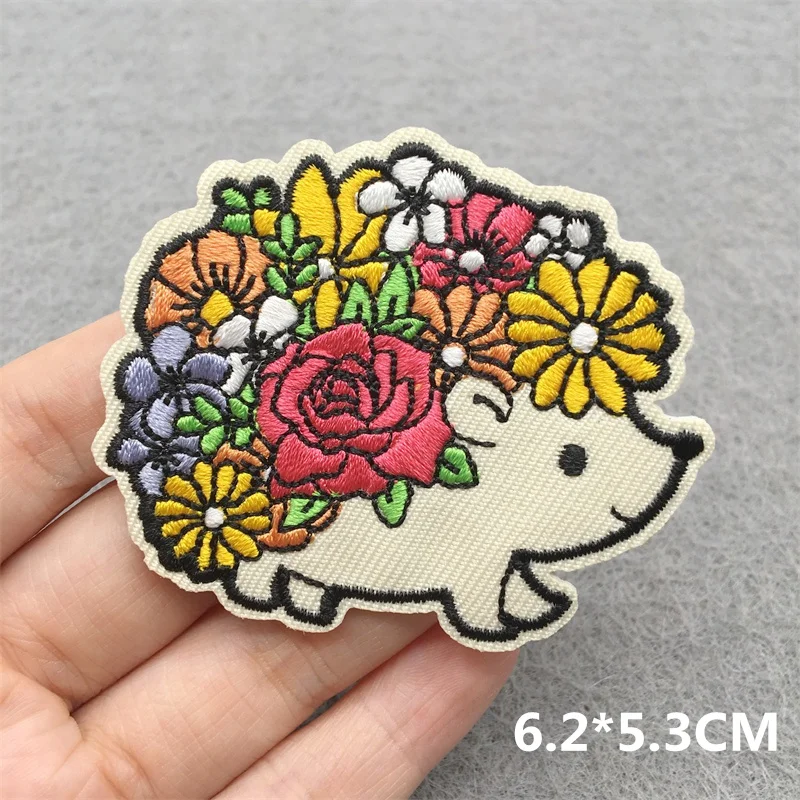 Parches bordados de dibujos animados para ropa, parche de animales bonito, parches para planchar para ropa, insignias DIY en decoración de mochila - imagen 3