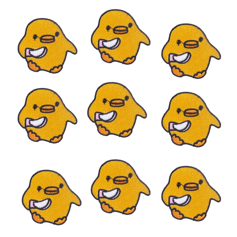 Parches bordados de pato de Anime para ropa, parche Fusible para planchar, pegatinas de perro, 10 piezas, venta al por mayor - imagen 5