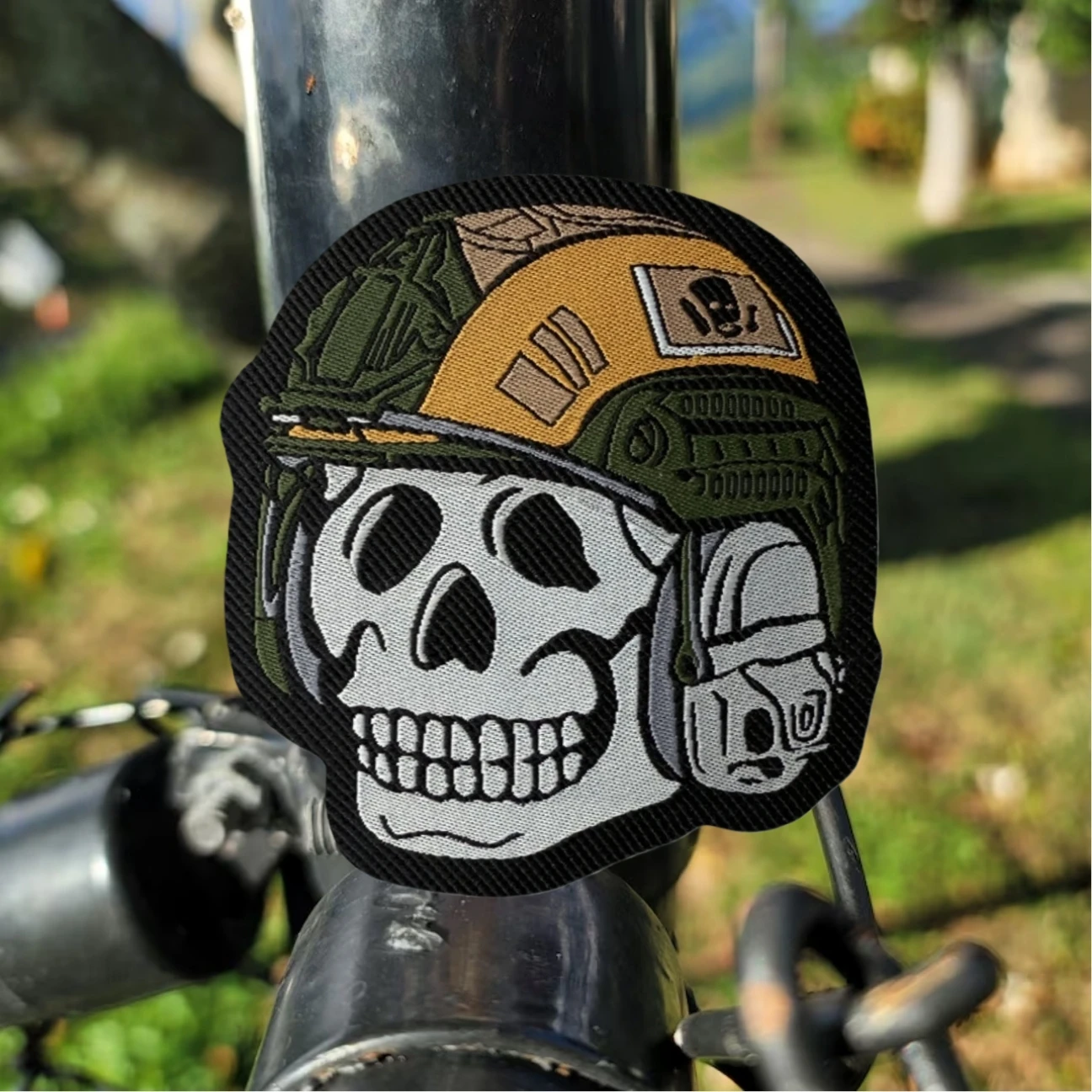 Parche táctico de moral de operador de esqueleto, brazalete militar personalizado, parches tejidos de gancho y bucle para ropa, pegatina para mochila - imagen 2