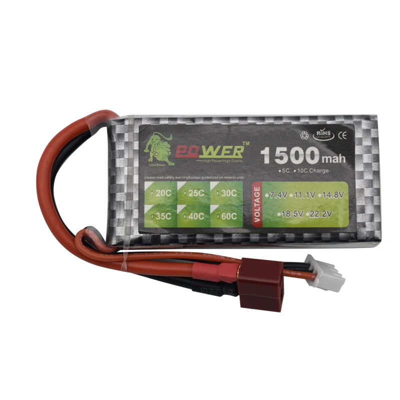 Batería Lipo de 7,4 V 2S 1500mah 2200mah 3000mah 3800mah 4200mah 5200mah 6000mah 10400mah 7,4 V Dean T XT60 EC5 TRX enchufe piezas de control remoto - imagen 2