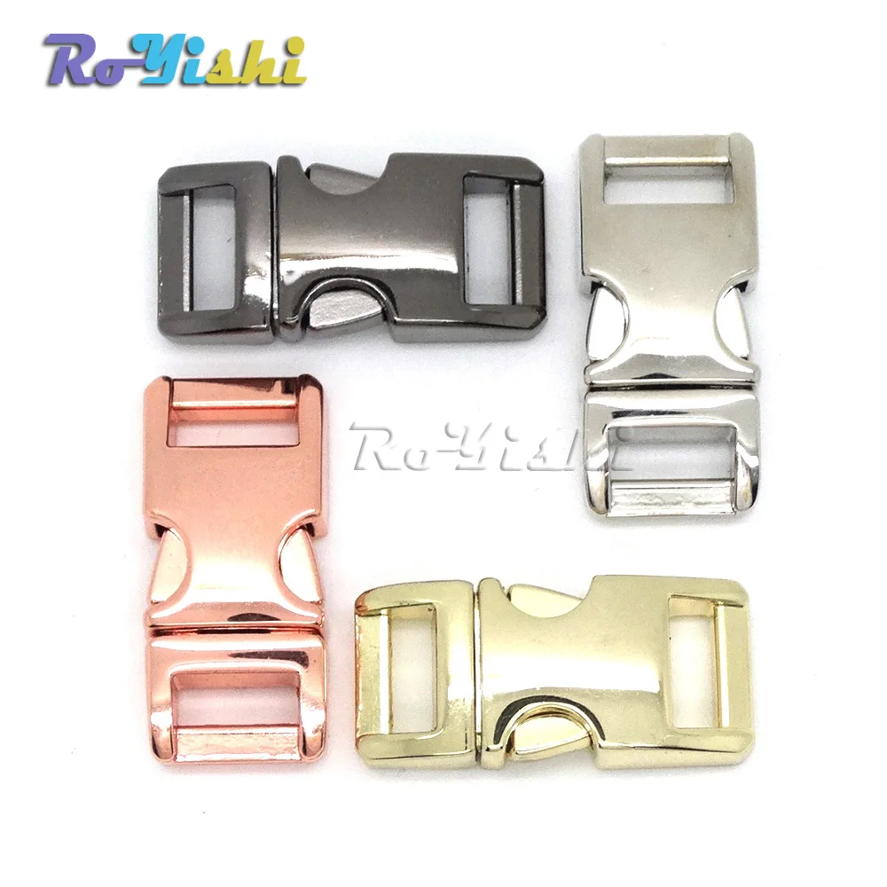 10 unids/pack 3/8 "(10mm) hebilla de paracord de metal de 4 colores hebilla de liberación lateral clips de Collar de perro pequeño grilletes de Paracord Accesorios - imagen 3