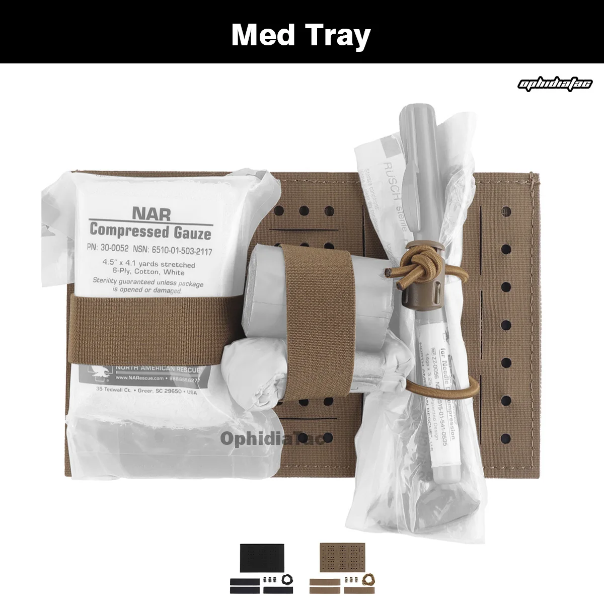 Bandeja médica Modular IFAK, divisores libremente ensamblados, retención elástica + gancho y bucle seguro para caza, Camping al aire libre