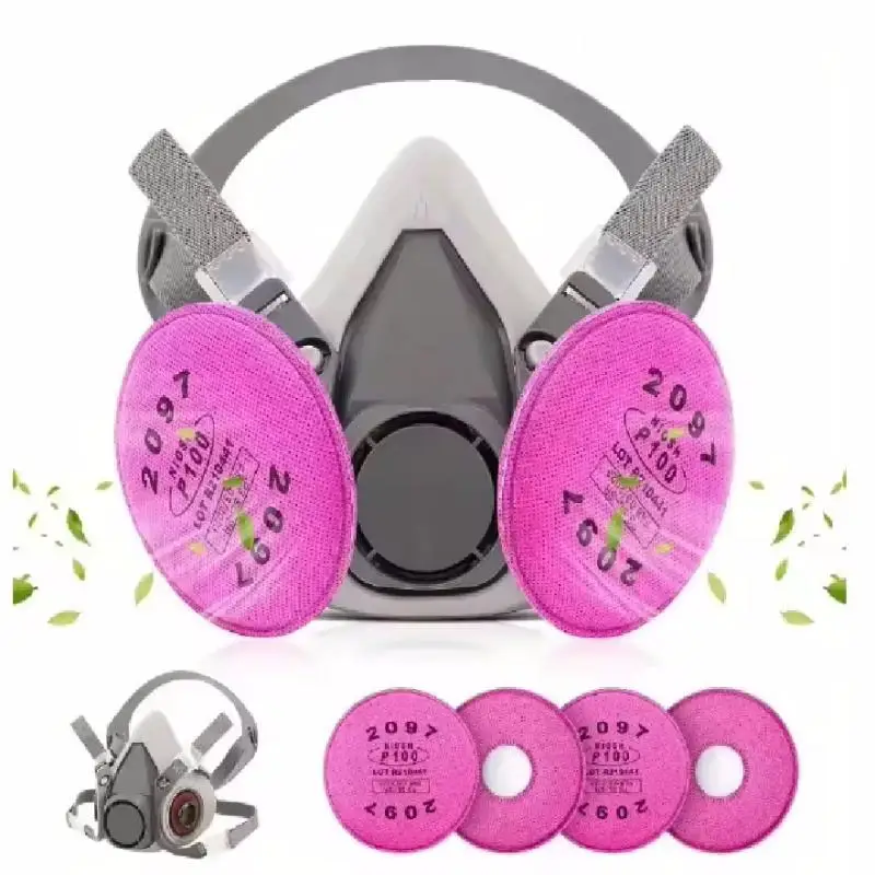 6200 2097 Gafas de filtro Media cara Mascarilla respiratoria reutilizable Pintura epoxi Vapor orgánico Soldadura Madera - imagen 2