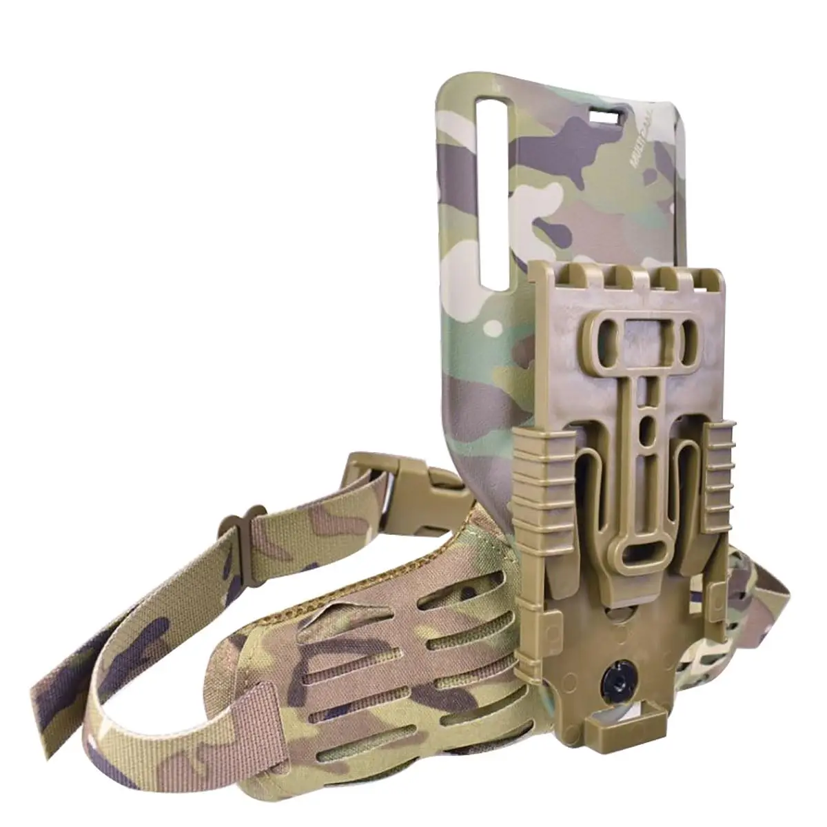 AQzxdc Adaptador de pierna caída Adaptador de funda de paseo medio-bajo Soportes receptores de bucle de cinturón universal con cubierta de pierna de correa Molle - imagen 3