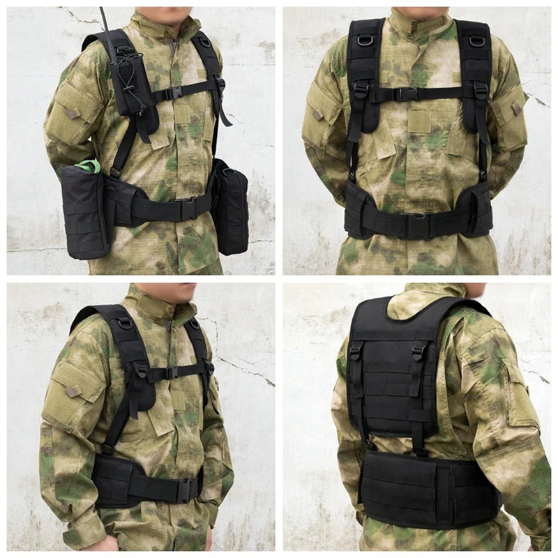 Chaleco militar Molle Modular para el pecho, chaleco táctico de camuflaje Airsoft, cinturón de combate acolchado, tirantes desmontables, Panel de pecho para exteriores - imagen 5