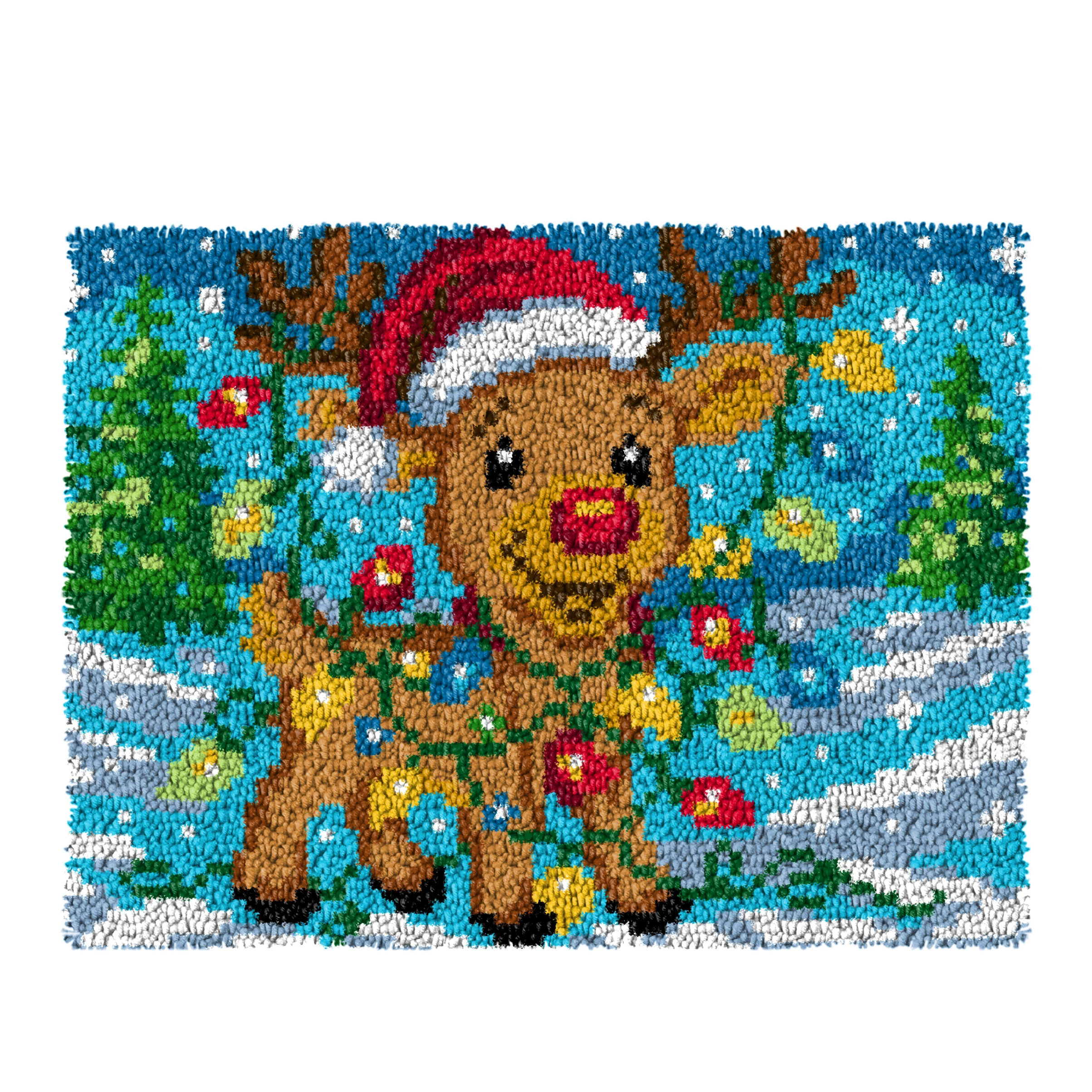 Kits de gancho de pestillo de Navidad, alfombra DIY, punto de cruz, costura Fomiaran, lienzo, cojín de punto, bordado, pestillo de ganchillo, decoración del suelo - imagen 3