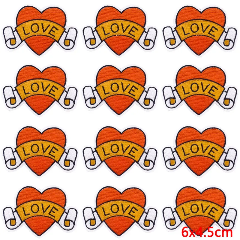 Parche bordado de amor para ropa, parche termoadhesivo de corazón con letras para ropa, pegatinas para planchar, APPI, 10 unids/pack - imagen 4